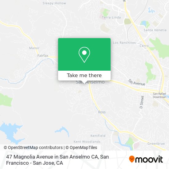 47 Magnolia Avenue in San Anselmo CA map