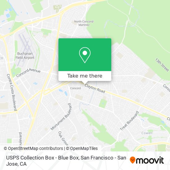 Mapa de USPS Collection Box - Blue Box