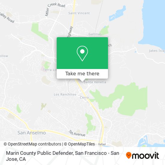 Mapa de Marin County Public Defender