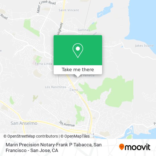 Marin Precision Notary-Frank P Tabacca map