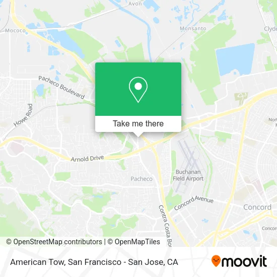 American Tow map