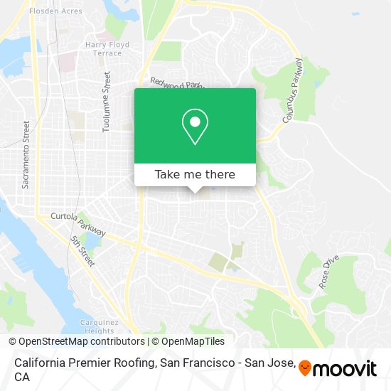 California Premier Roofing map