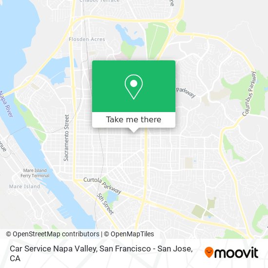 Car Service Napa Valley map