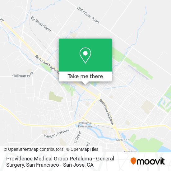 Mapa de Providence Medical Group Petaluma - General Surgery