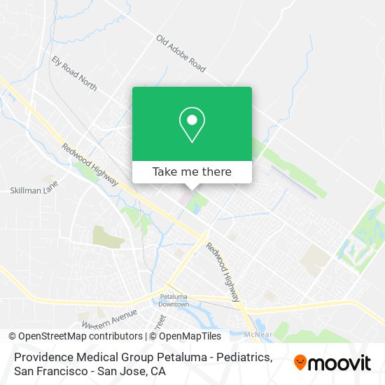 Mapa de Providence Medical Group Petaluma - Pediatrics