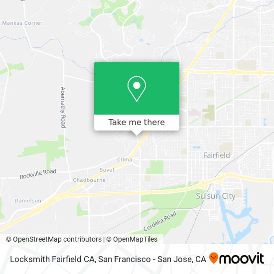 Mapa de Locksmith Fairfield CA