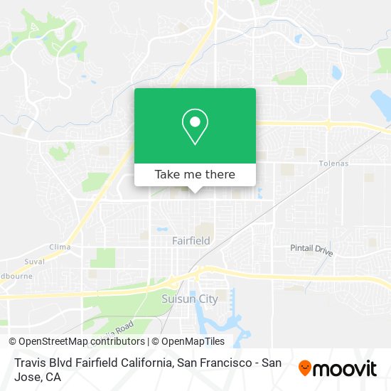 Travis Blvd Fairfield California map