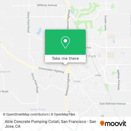 Mapa de Able Concrete Pumping Cotati