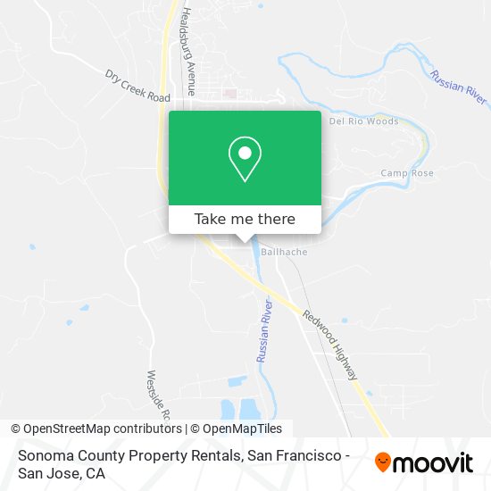 Mapa de Sonoma County Property Rentals