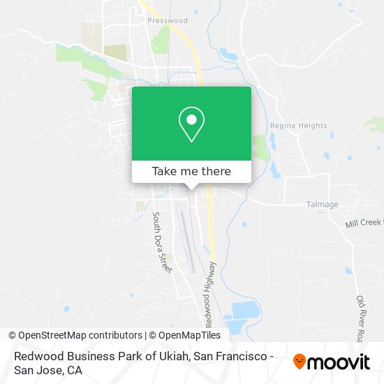 Redwood Business Park of Ukiah map