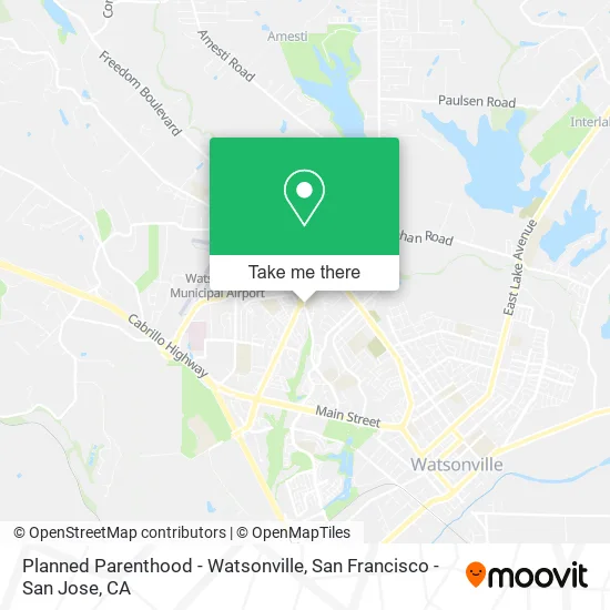 Planned Parenthood - Watsonville map