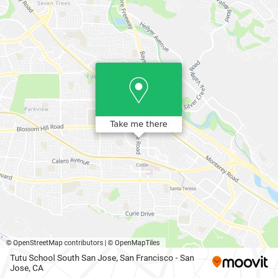 Tutu School South San Jose map