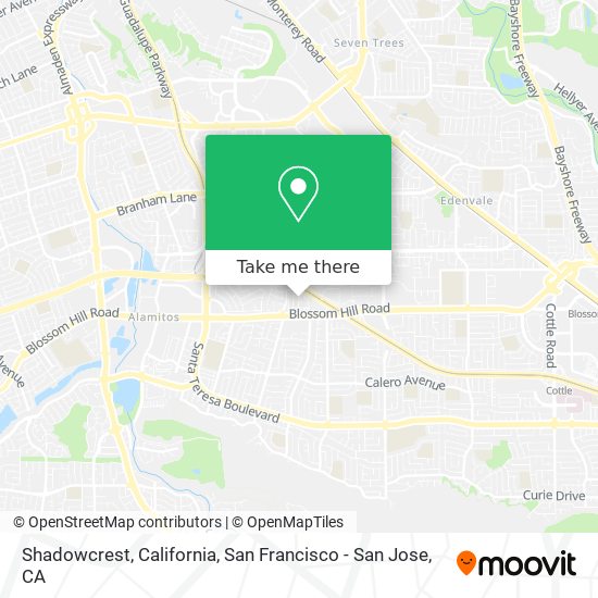 Shadowcrest, California map
