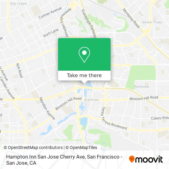 Mapa de Hampton Inn San Jose Cherry Ave