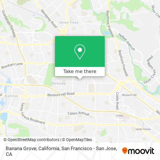 Mapa de Banana Grove, California
