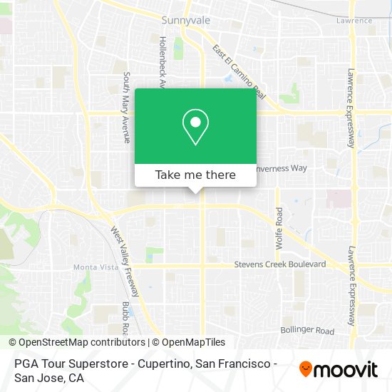 Mapa de PGA Tour Superstore - Cupertino