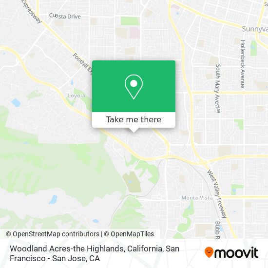 Mapa de Woodland Acres-the Highlands, California