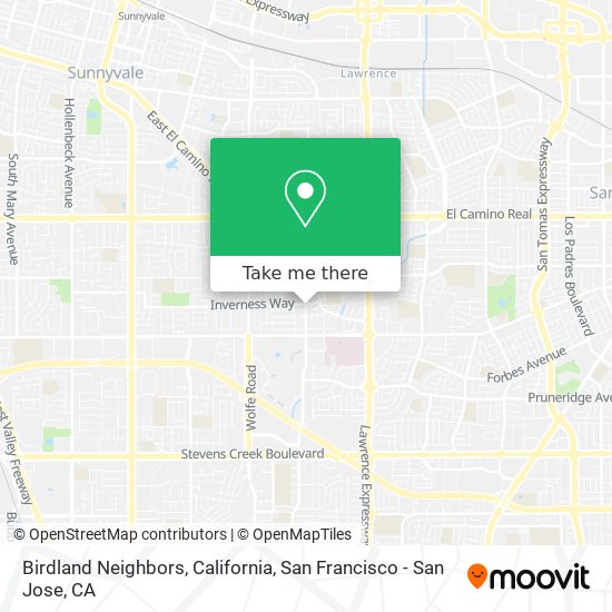 Mapa de Birdland Neighbors, California