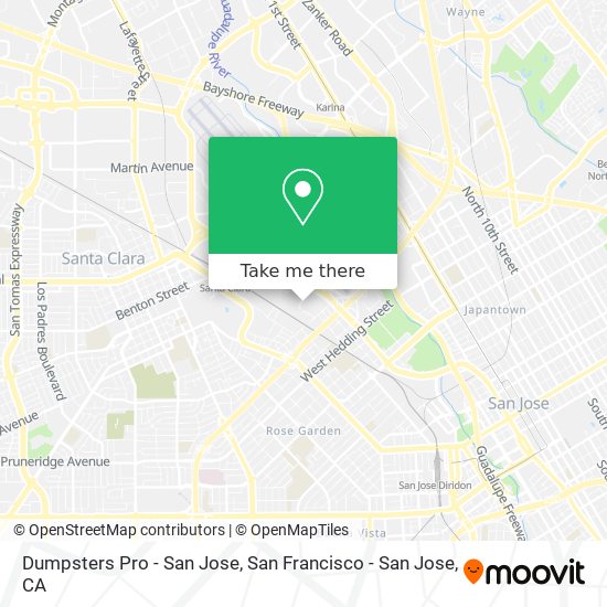 Dumpsters Pro - San Jose map