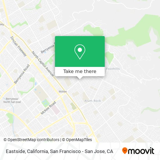 Eastside, California map
