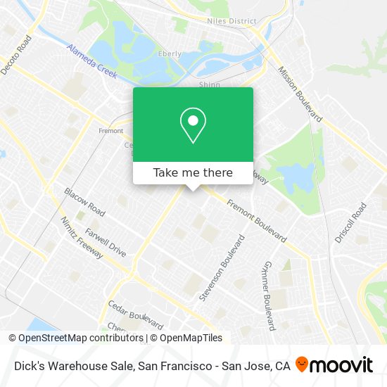 Mapa de Dick's Warehouse Sale