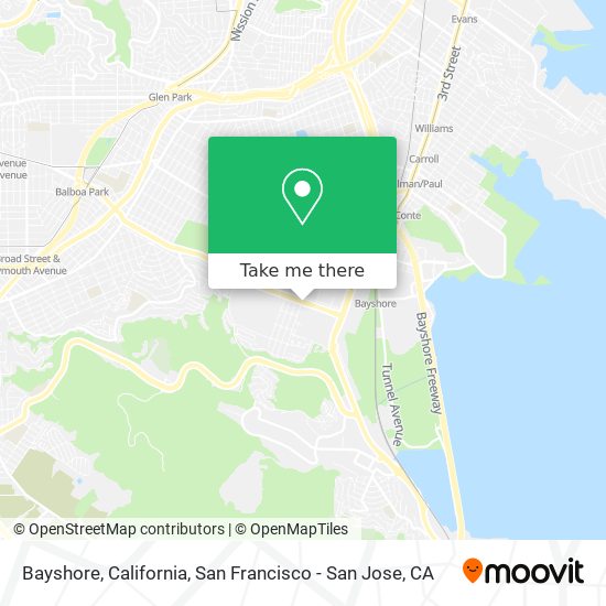 Bayshore, California map