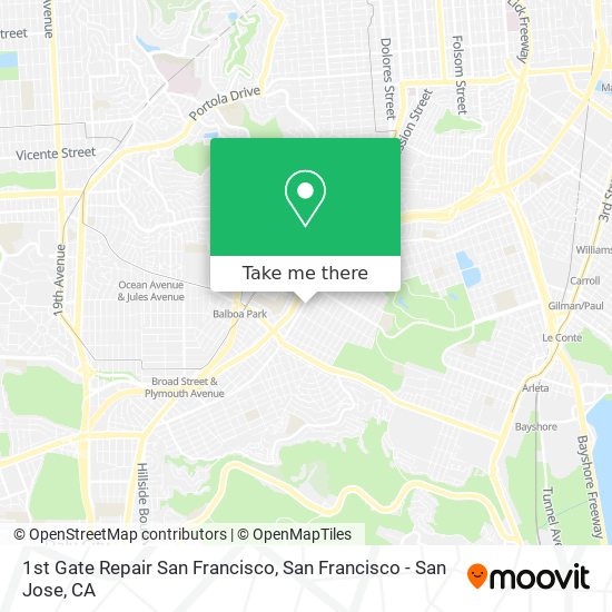 Mapa de 1st Gate Repair San Francisco