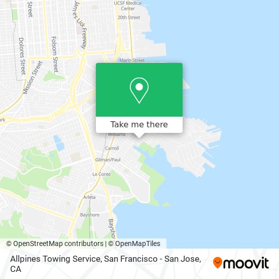 Allpines Towing Service map