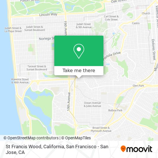 Mapa de St Francis Wood, California