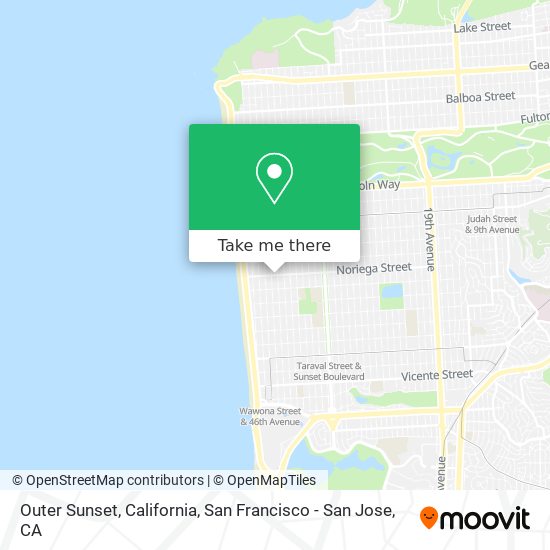 Outer Sunset, California map