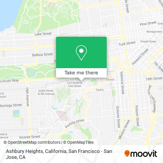 Ashbury Heights, California map