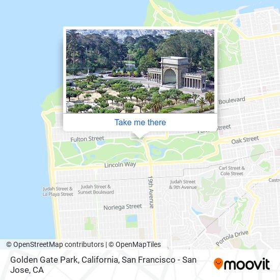 Golden Gate Park, California map