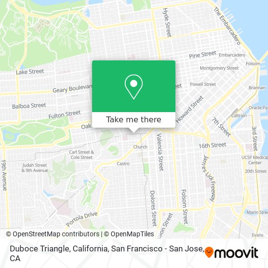 Duboce Triangle, California map