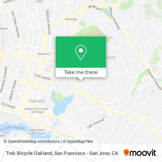 Trek Bicycle Oakland map