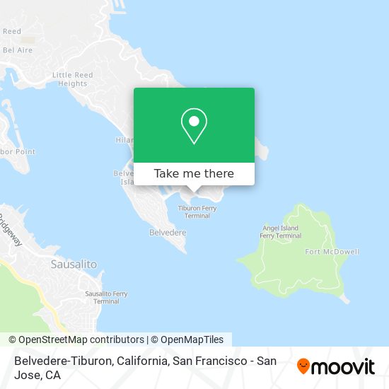 Mapa de Belvedere-Tiburon, California