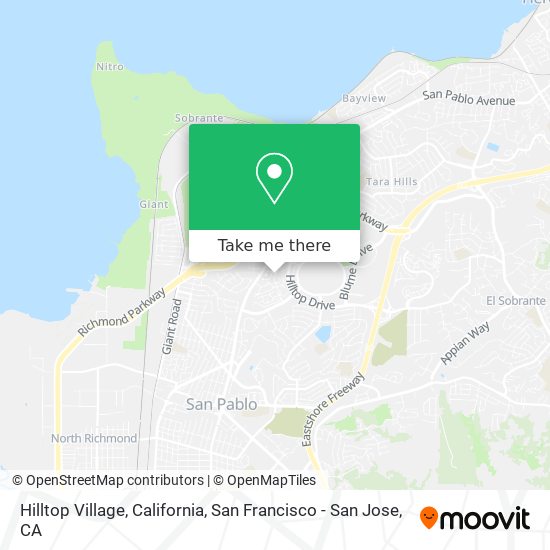 Hilltop Village, California map