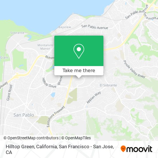 Hilltop Green, California map