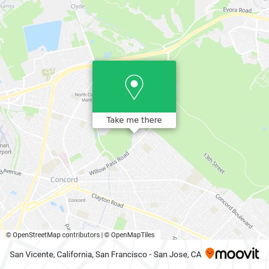 San Vicente, California map