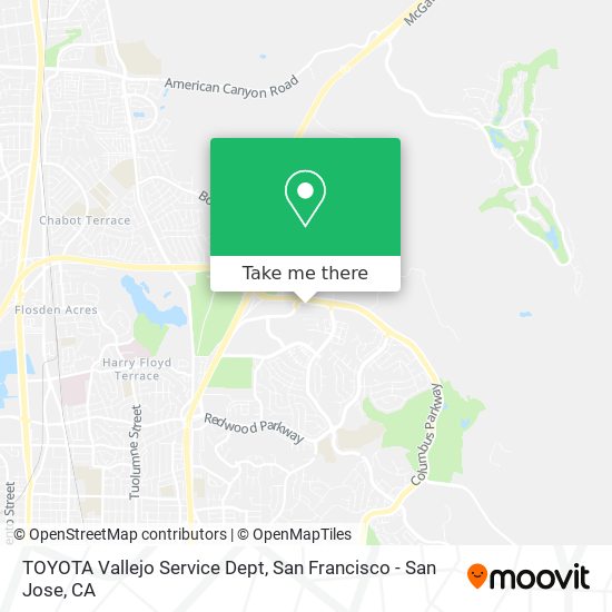 TOYOTA Vallejo Service Dept map