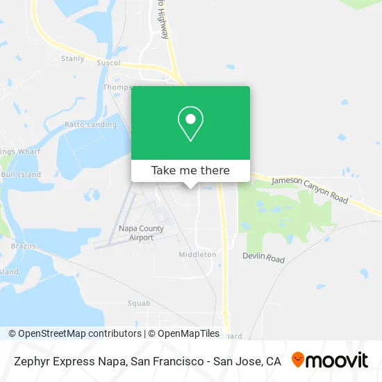 Zephyr Express Napa map