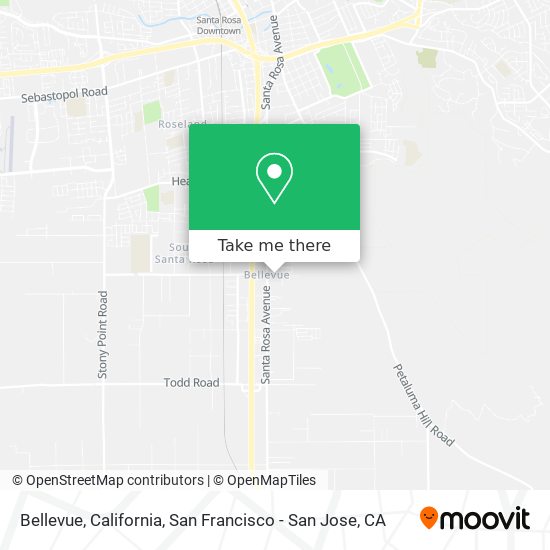 Bellevue, California map