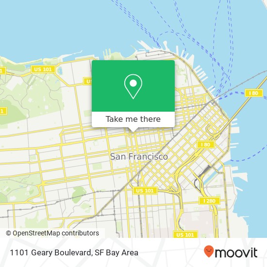 Mapa de 1101 Geary Boulevard