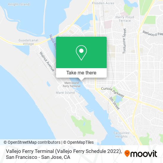 Vallejo Ferry Terminal (Vallejo Ferry Schedule 2022) map