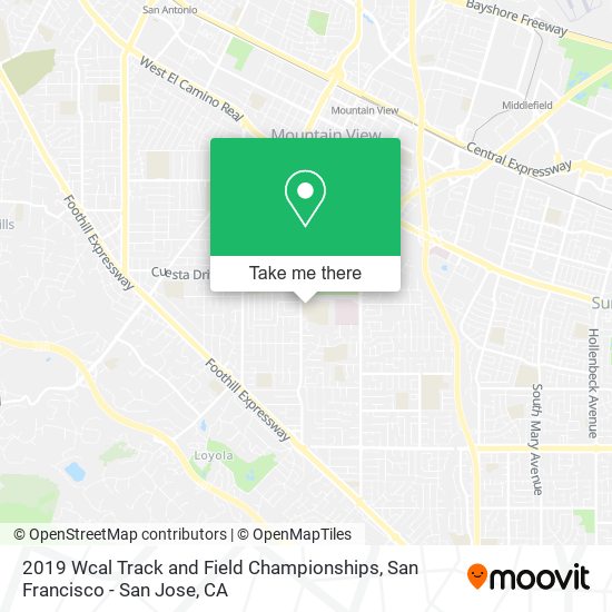 2019 Wcal Track and Field Championships map