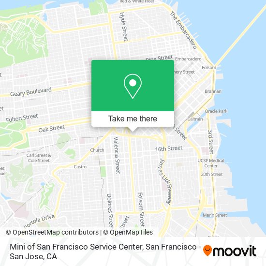 Mini of San Francisco Service Center map