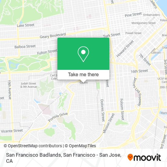 San Francisco Badlands map