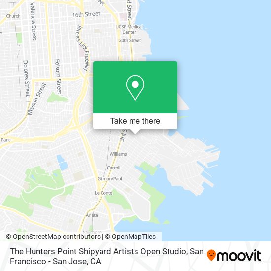 The Hunters Point Shipyard Artists Open Studio map