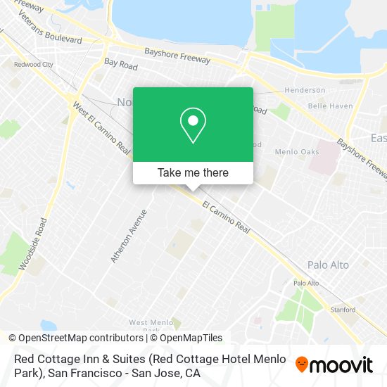 Red Cottage Inn & Suites (Red Cottage Hotel Menlo Park) map