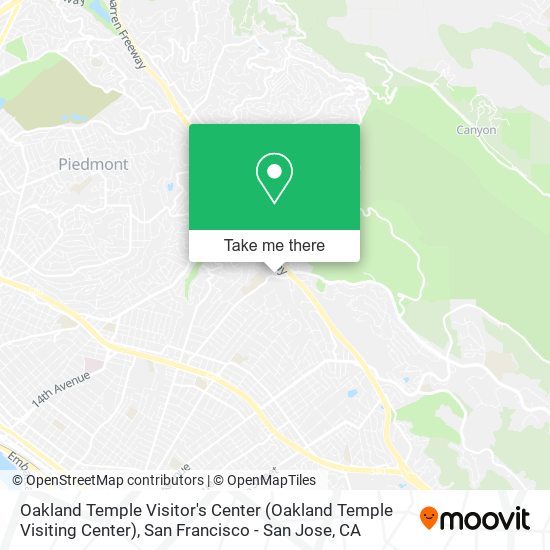 Oakland Temple Visitor's Center (Oakland Temple Visiting Center) map