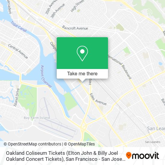 Mapa de Oakland Coliseum Tickets (Elton John & Billy Joel Oakland Concert Tickets)